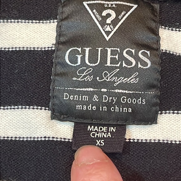 Guess stripe blouse Sz XS - Picture 6 of 9